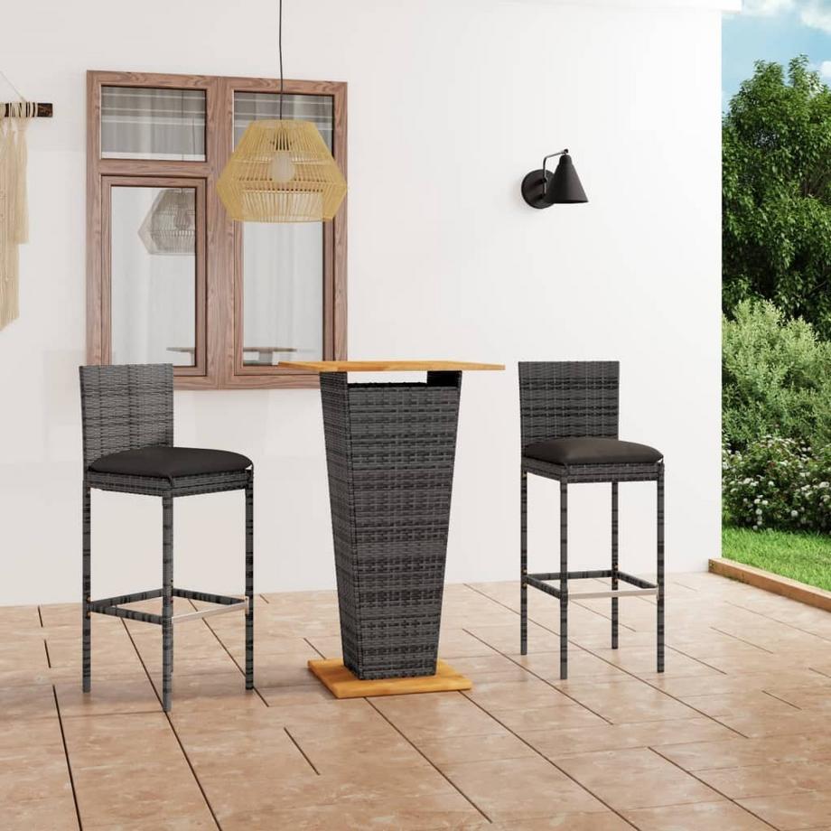VidaXL Ensemble de bar de jardin rotin synthétique  