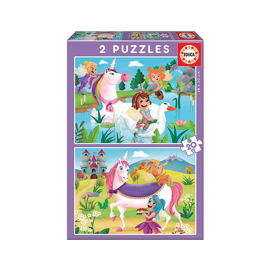 Puzzle Einhörner und Feen (2x20)