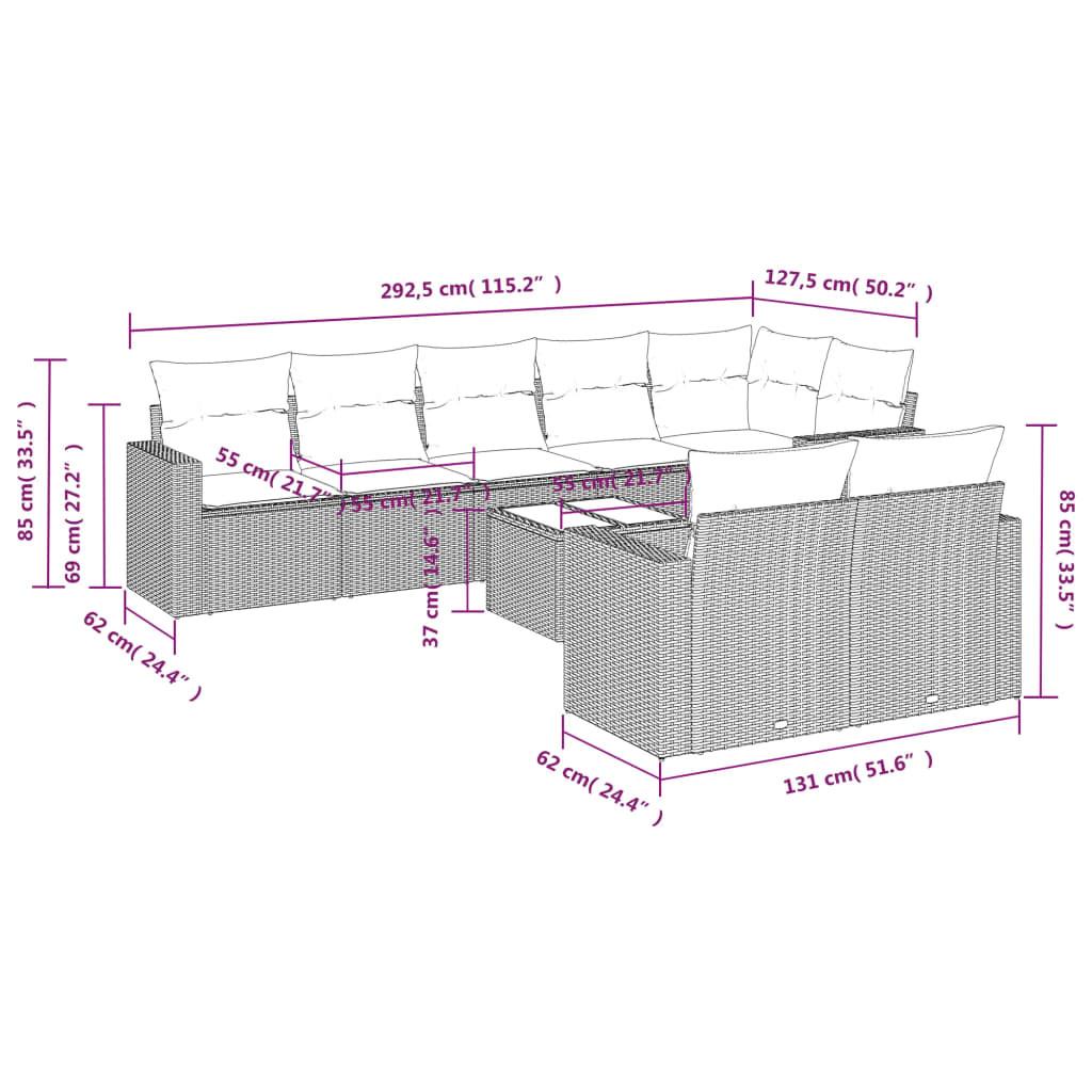 VidaXL Ensemble de canapés de jardin rotin synthétique  