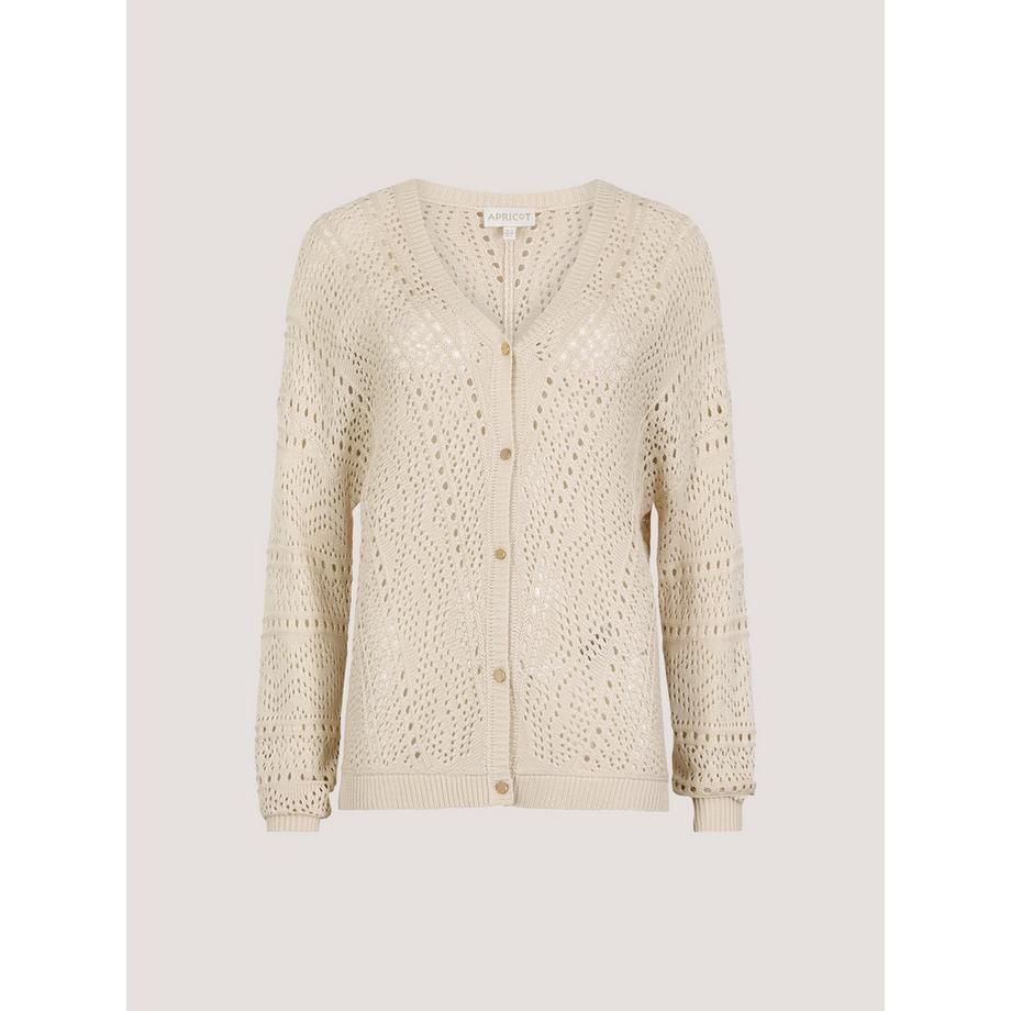APRICOT Chevron Pointelle Strickcardigan  