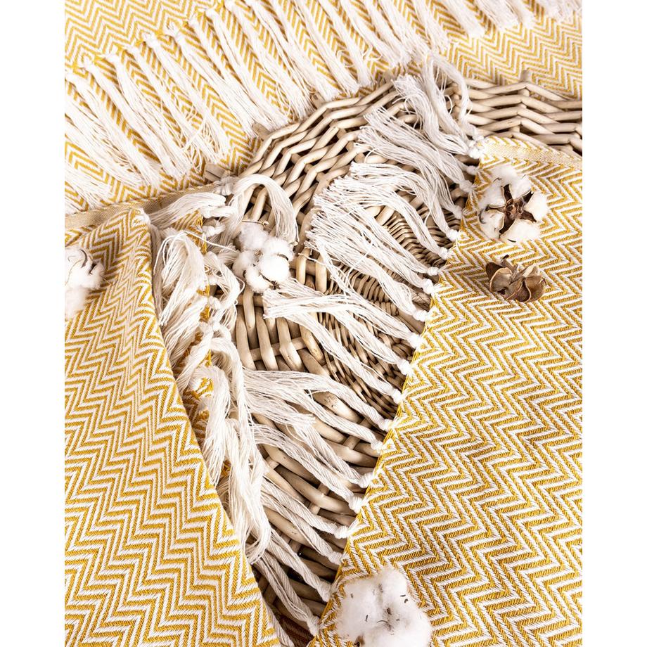 Alopini Couvre-lit Premium en Coton avec Franges  