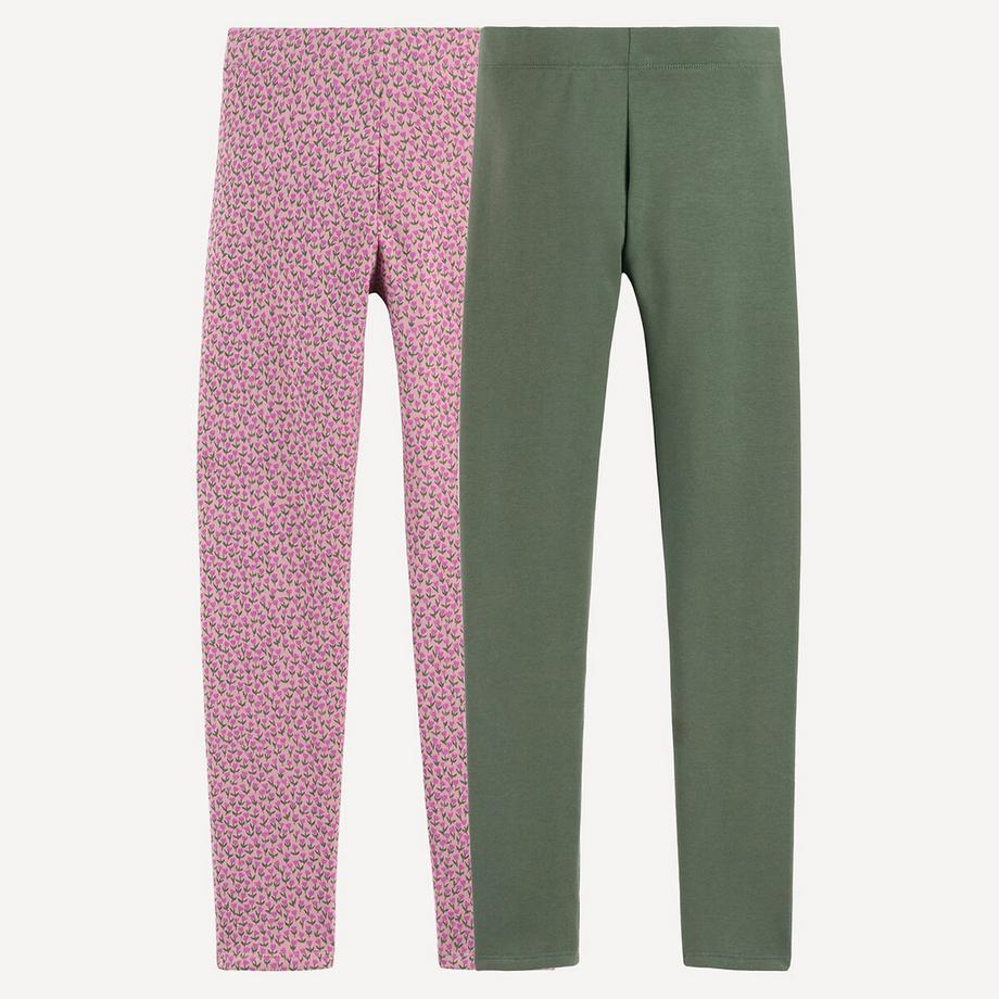 La Redoute Collections  2er-Pack warme Leggings mit Blumenprint + uni 