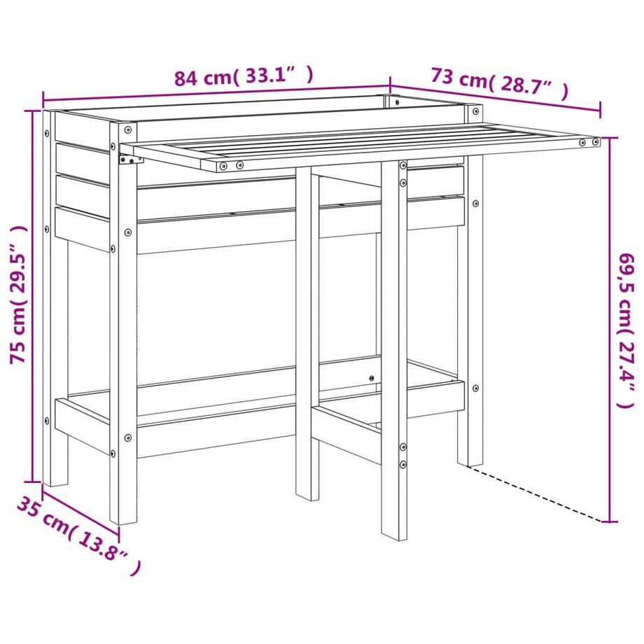 VidaXL Jardinière de jardin bois  