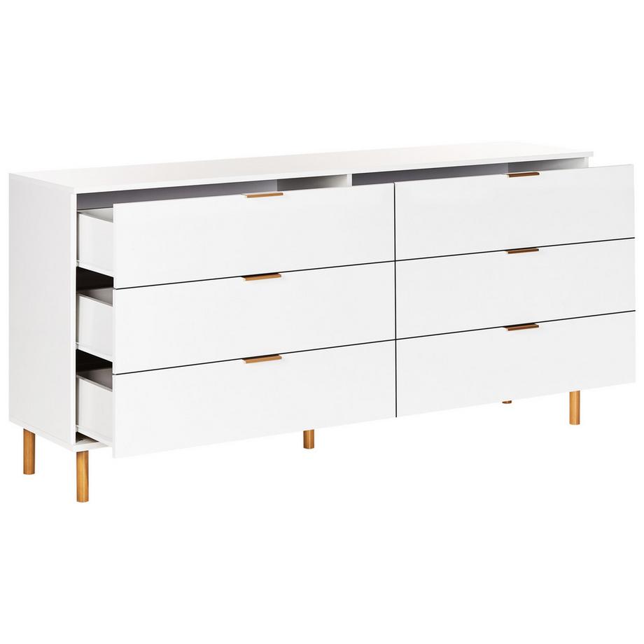 Beliani Kommode mit 6 Schubladen aus Faserplatte Minimalistisch WALPOLE  