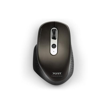 Port Designs  Mouse senza fili 2,4 ghz - bluetooth usb-a e usb-c ricaricabile - ambidestro - 5 pulsanti silent dpi regolabile Port Designs Executive 