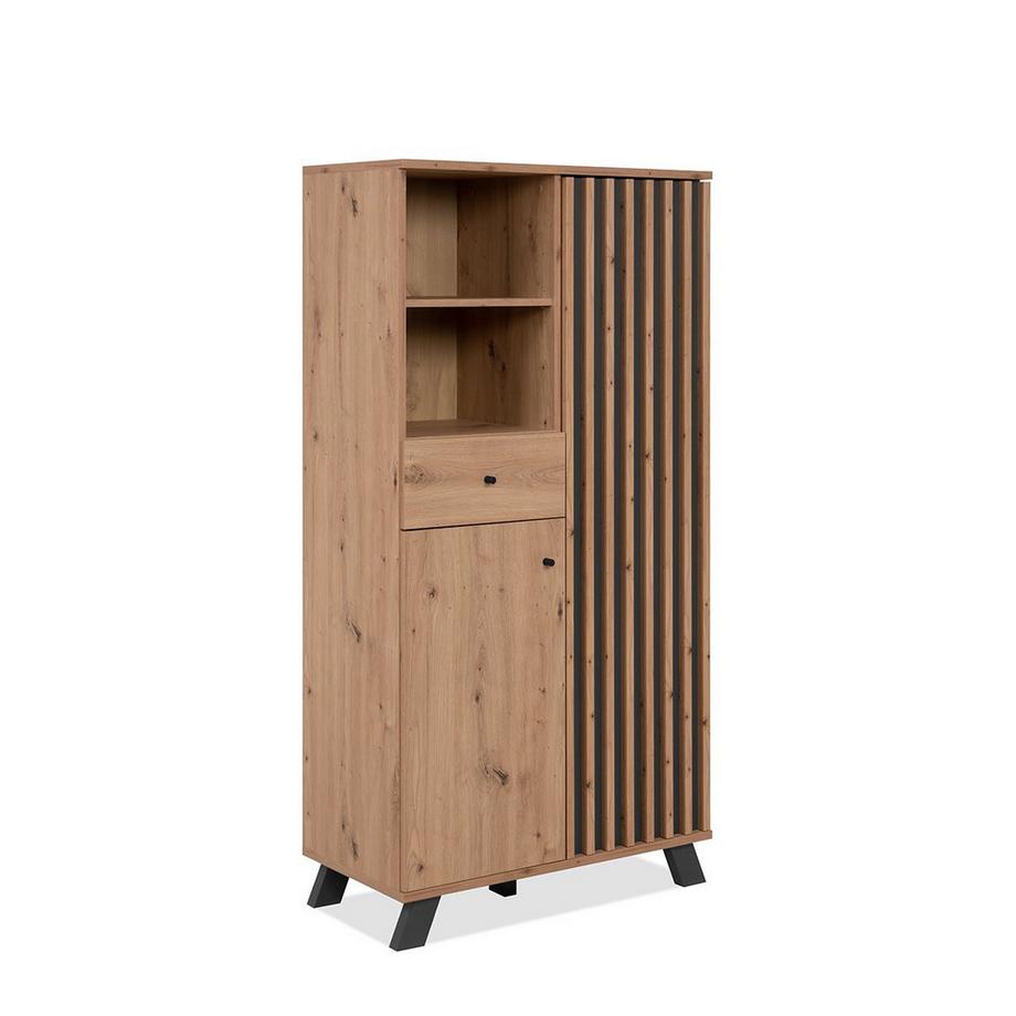 Calicosy Buffet haut 2 portes, 2 niches et 1 tiroir H156 cm - MEDAN  