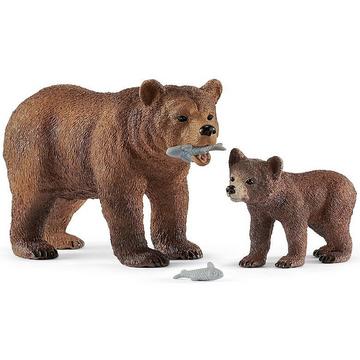 Schleich Wild Life Grizzly bear mother with cub