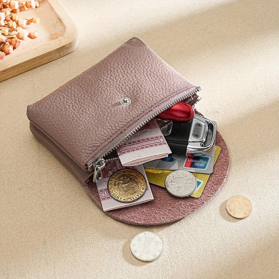 Only-bags.store Mini Vintage Vegane Geldbörse, Echtleder-Kartenetui, tragbarer Kartenhalter und Portemonnaie  