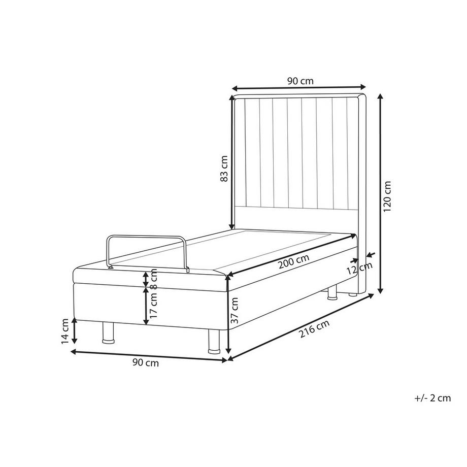 Beliani Letto regolabile en Tessuto  CASTELLAN  