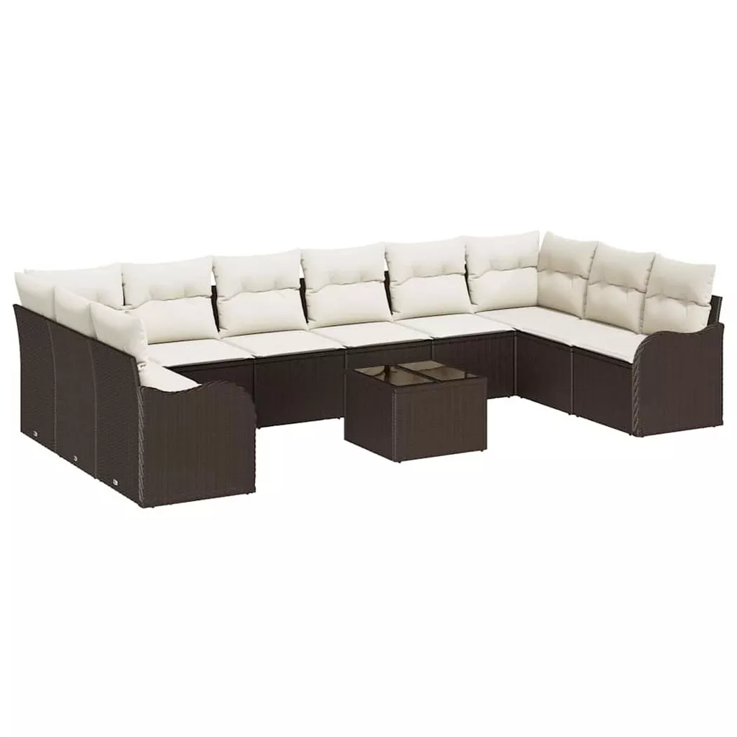vidaXL Gartensofa-set Braun 55 x 55 x 37 cm Poly-Rattan