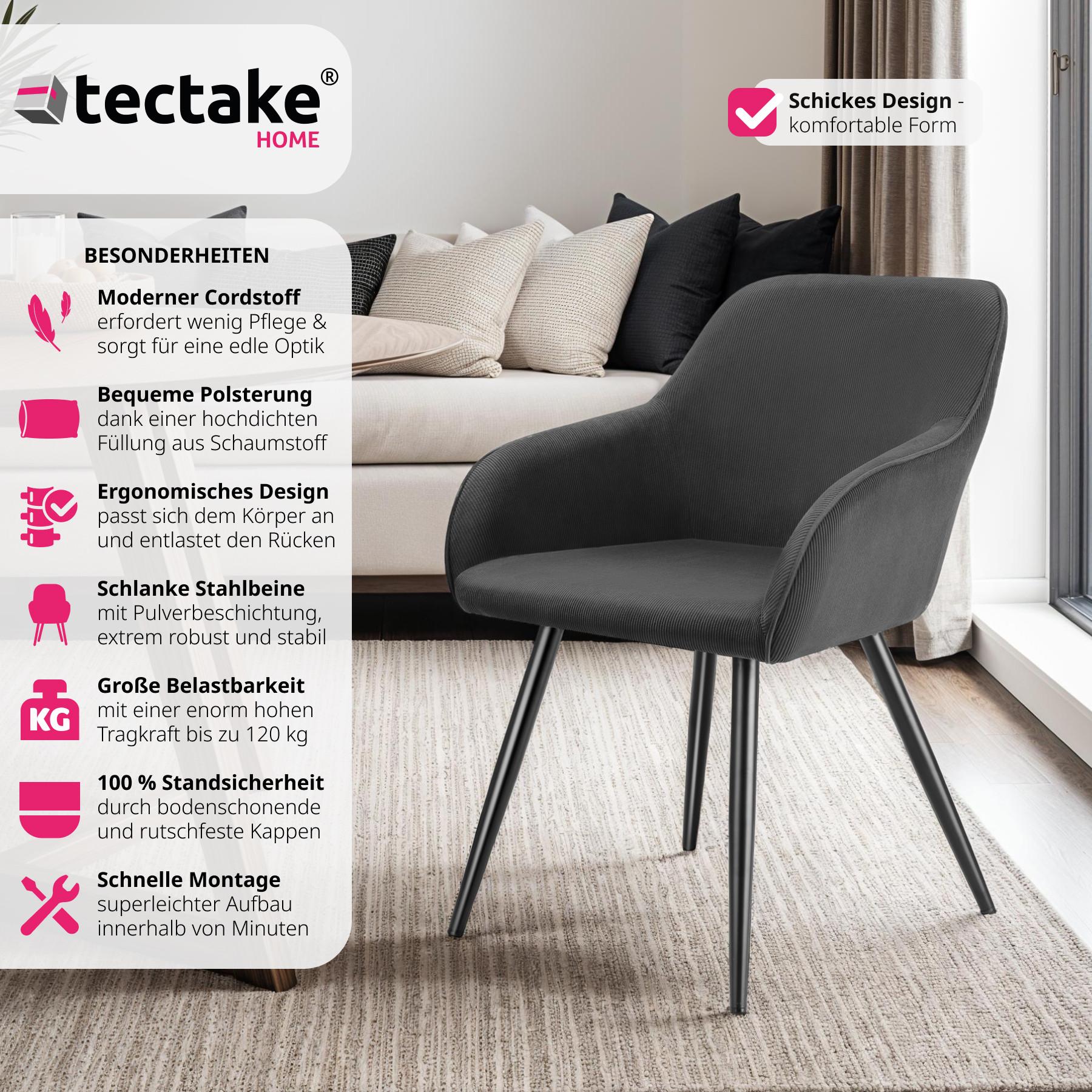 Tectake Chaise Marilyn, aspect corde, rembourrée  