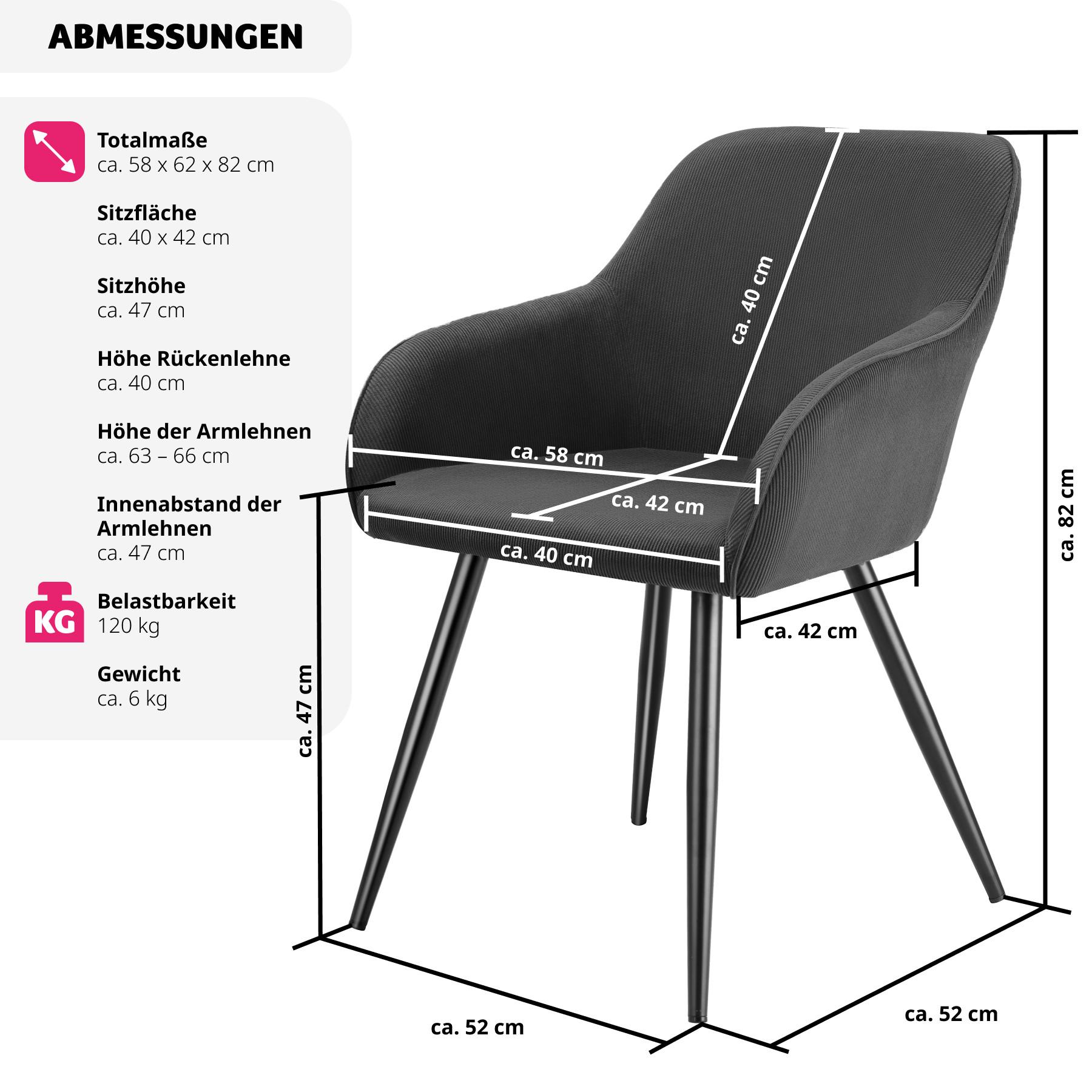 Tectake Chaise Marilyn, aspect corde, rembourrée  