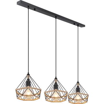 Lampe à suspension Ulleu métal noir mat 3xE27