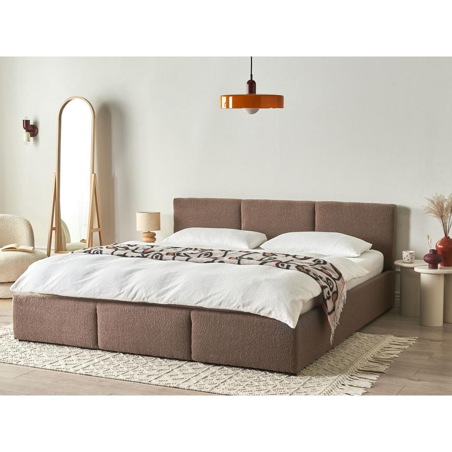 Beliani Letto contenitore en Bouclé  BOUSSE  