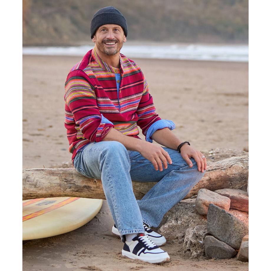 Joe Browns Haut à manches longues Henley en jacquard rayé  