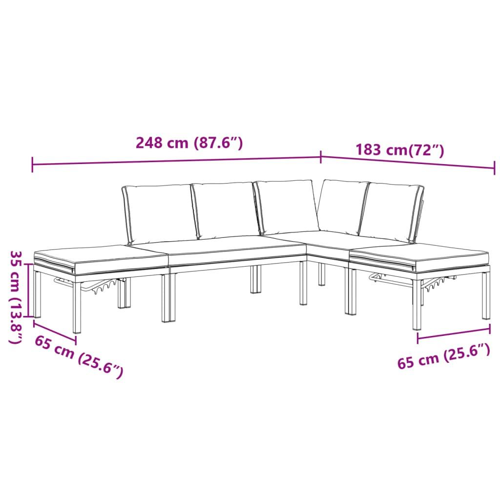 VidaXL Garten sofagarnitur aluminium  