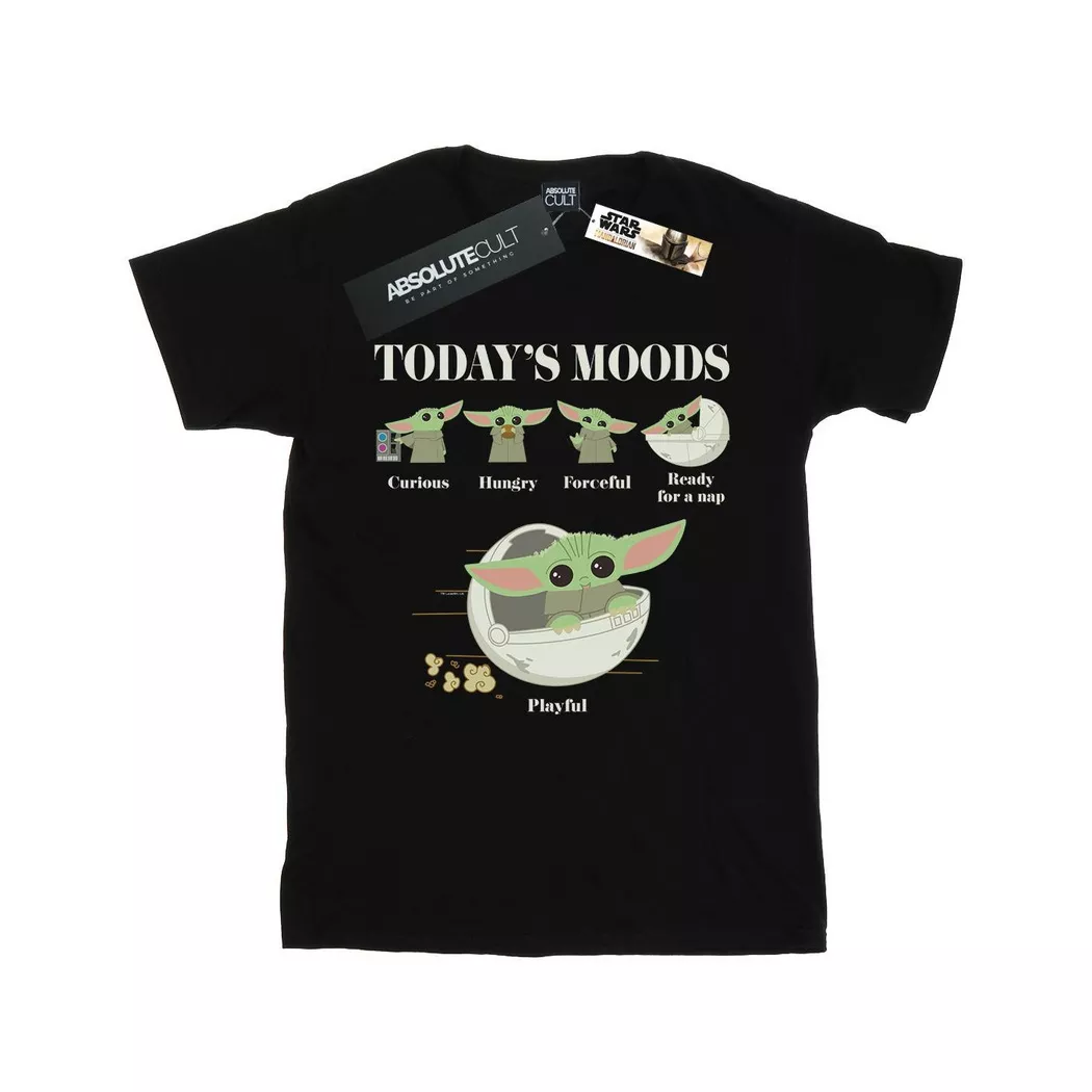 STAR WARS - The Mandalorian Child Moods TShirt, für Damen, Schwarz, Größe S