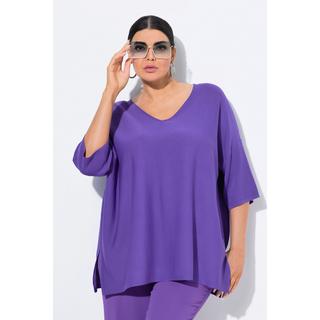 Ulla Popken Pull Oversized Col V Manches Courtes  