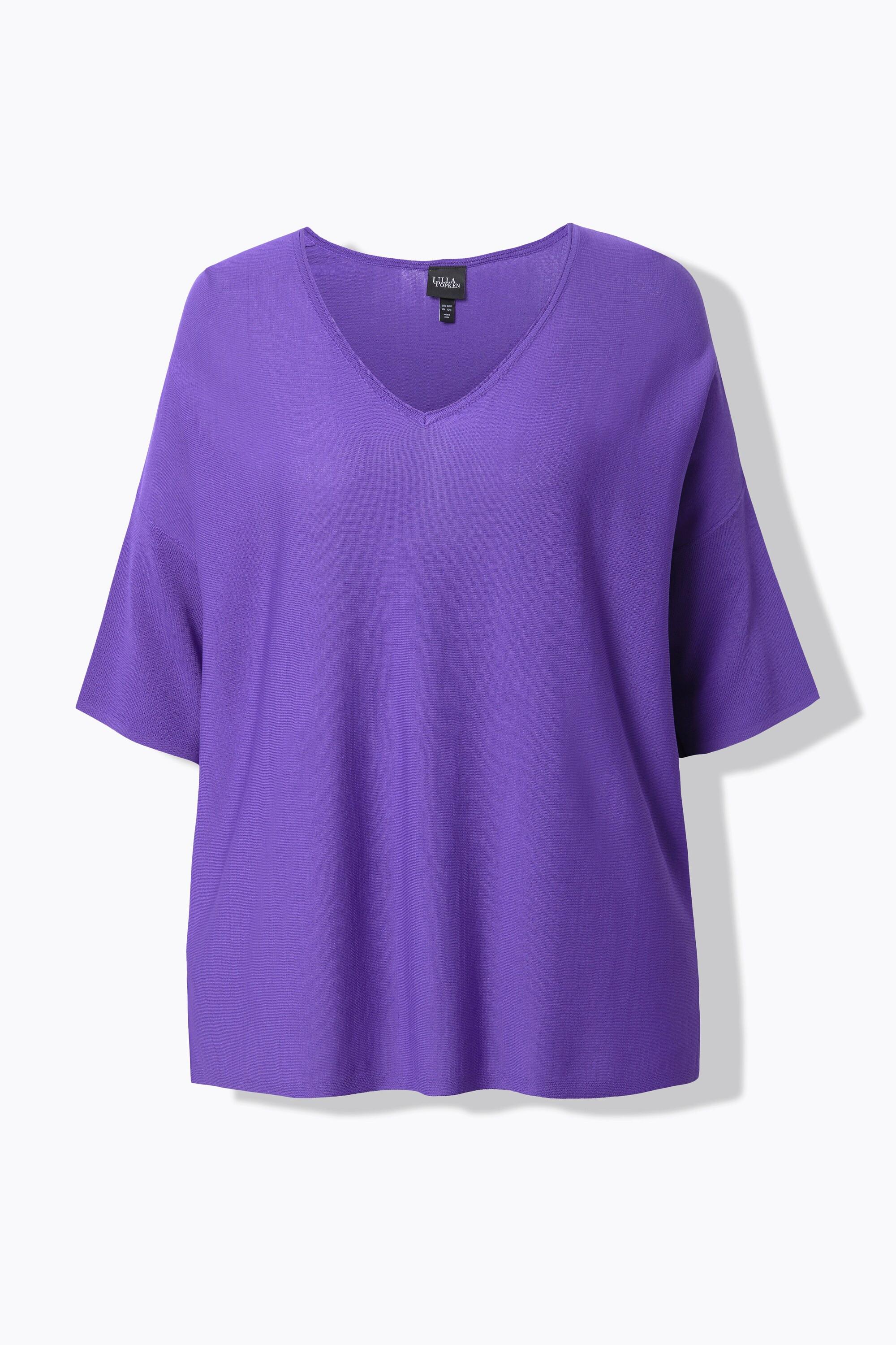 Ulla Popken Pull Oversized Col V Manches Courtes  