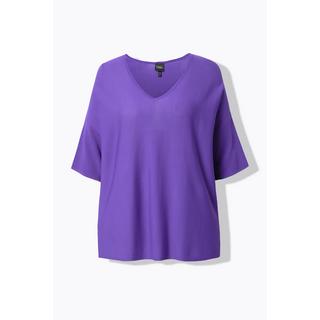 Ulla Popken Pull Oversized Col V Manches Courtes  