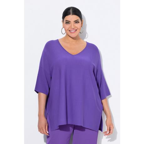 Ulla Popken Pull Oversized Col V Manches Courtes  