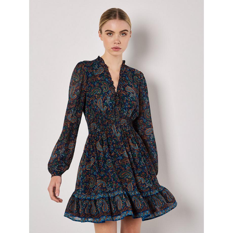 APRICOT Mini-robe à volants motif cachemire  