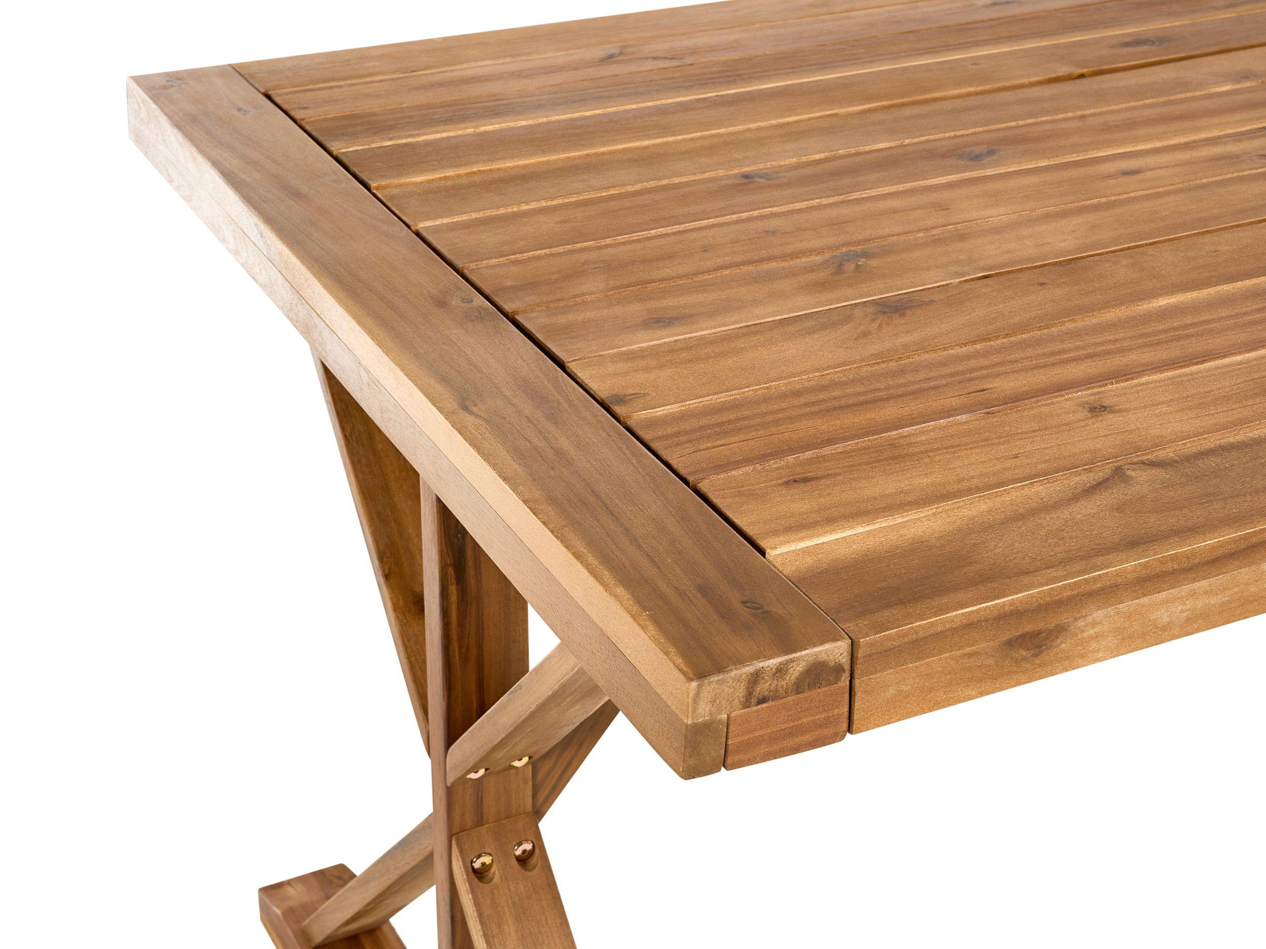 Beliani Table de salle à manger de jardin en Acacia Rustique CALABRITTO  