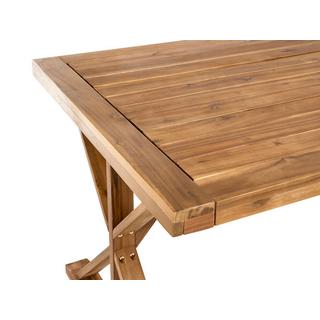 Beliani Table de salle à manger de jardin en Acacia Rustique CALABRITTO  