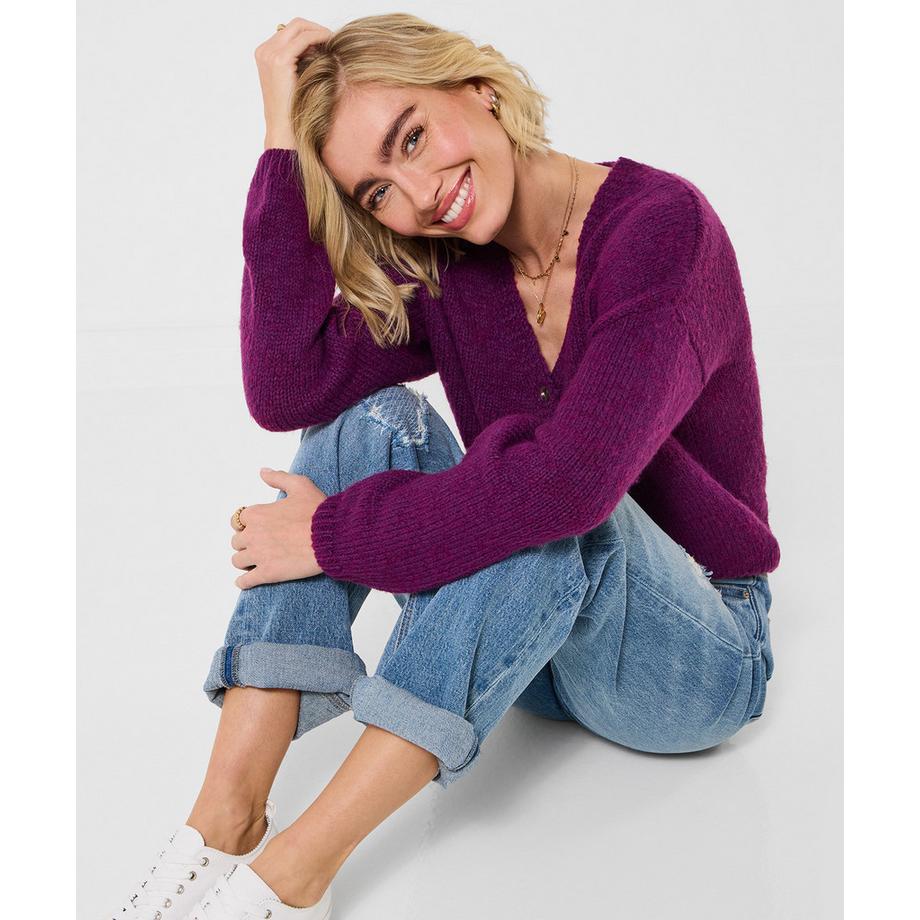 Joe Browns Langarm V-Ausschnitt Strickjacke mit Knopfleiste  