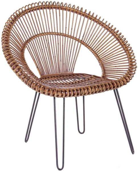 mutoni Chaise de jardin en osier Esteban marron  