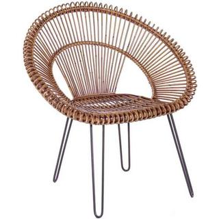 mutoni Chaise de jardin en osier Esteban marron  