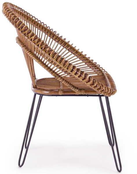 mutoni Chaise de jardin en osier Esteban marron  