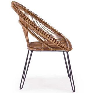 mutoni Chaise de jardin en osier Esteban marron  