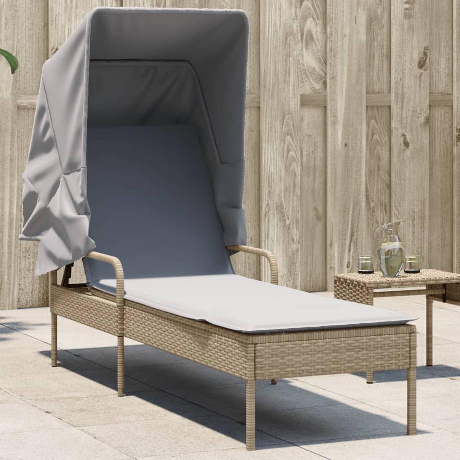 VidaXL Chaise longue rotin synthétique  