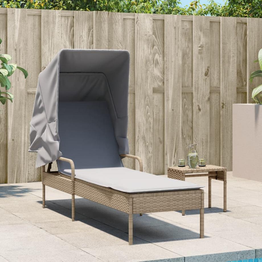 VidaXL Chaise longue rotin synthétique  