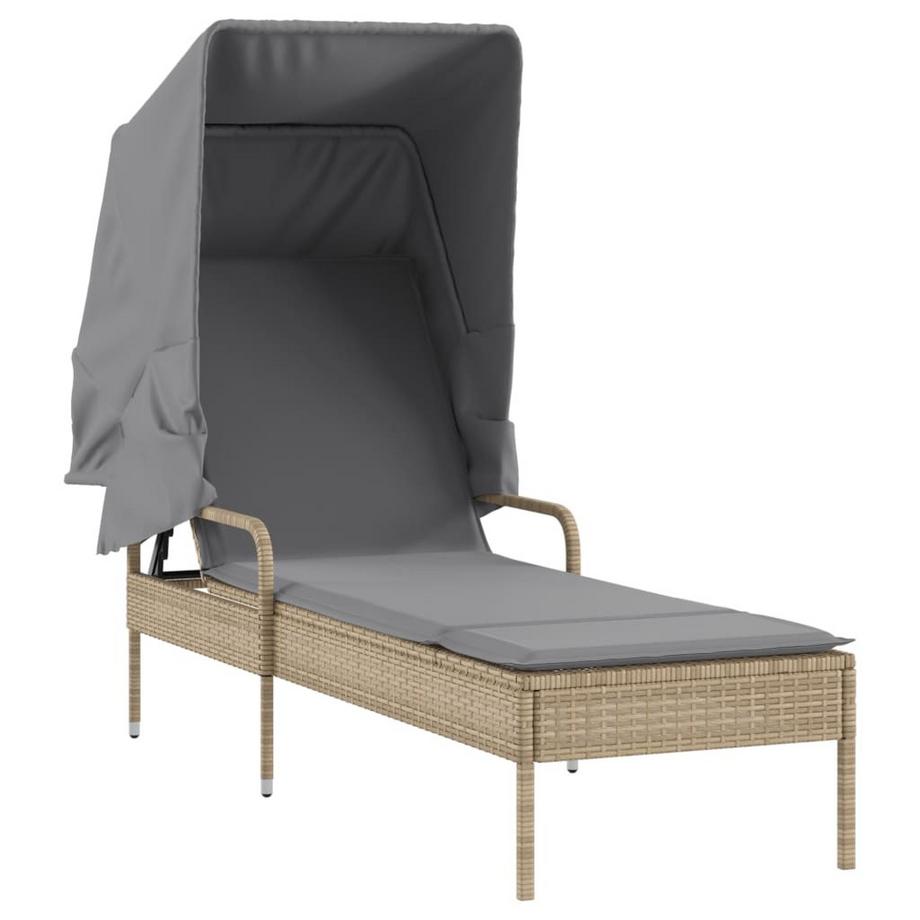 Chaise longue rotin synthétique