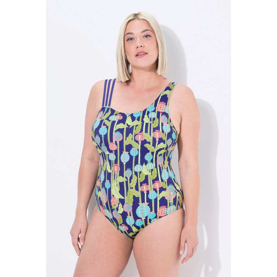 Ulla Popken Costume da bagno Stampa Cardo Coppe Morbide Spallina Tripla  