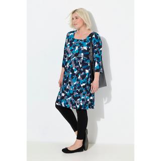 Ulla Popken Longshirt Punkte A-Linie Carré-Ausschnitt 3/4-Arm  