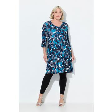 Longshirt, Punkte, A-Linie, Carré-Ausschnitt, 3/4-Arm