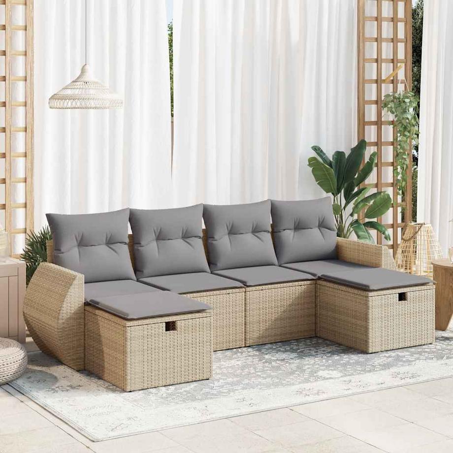 VidaXL set di divani da giardino Polirattan  