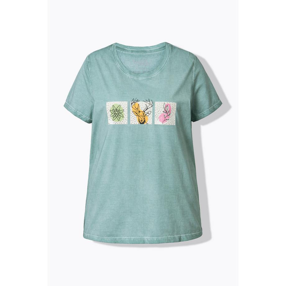 Ulla Popken T-Shirt Classica Stile Tracht Girocollo Maniche Corte  