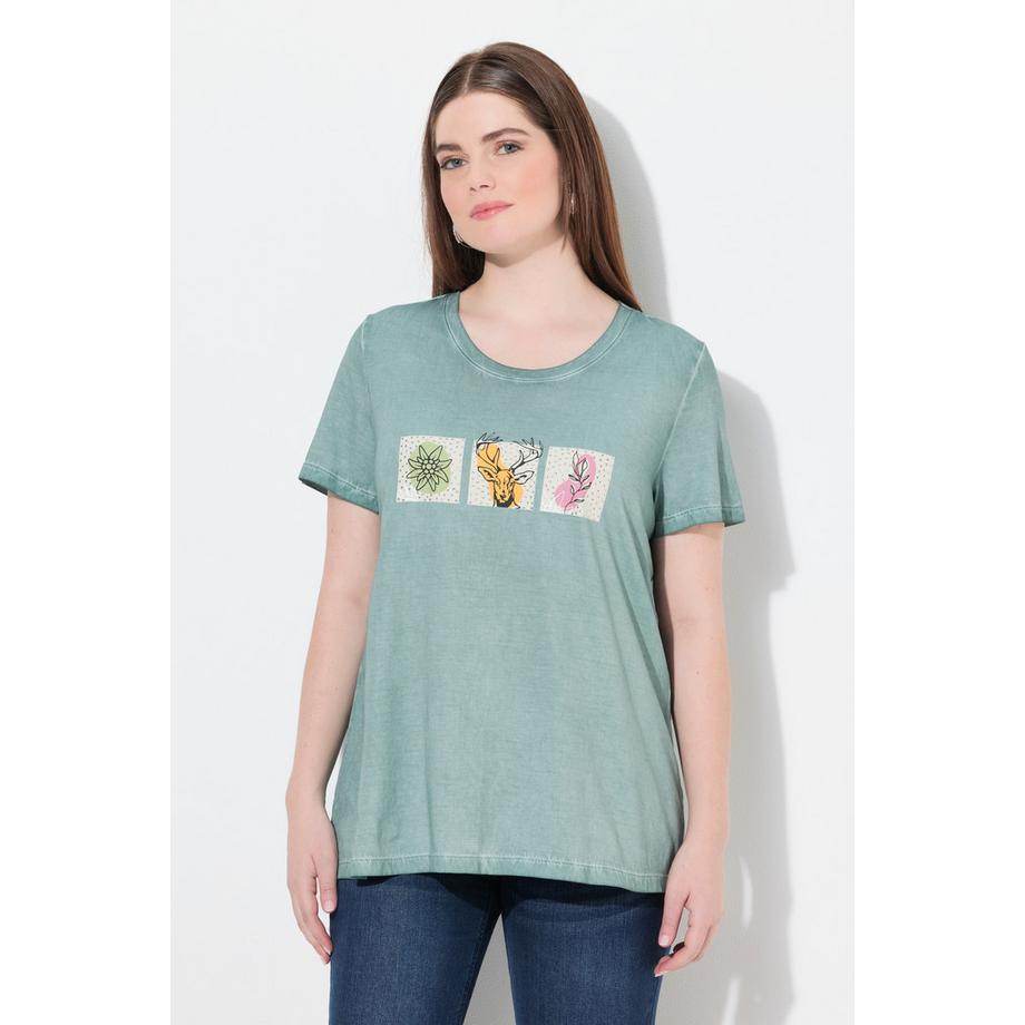 Ulla Popken T-Shirt Classica Stile Tracht Girocollo Maniche Corte  