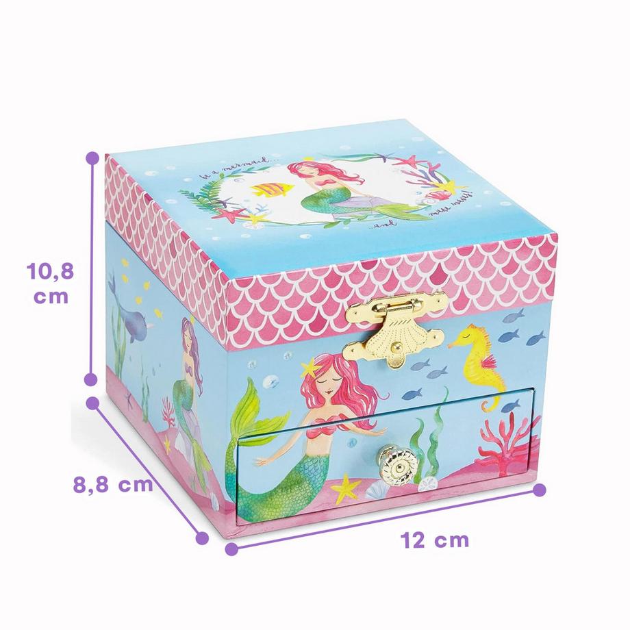 Only-bags.store  Boîte à bijoux musicale sirène, design sous-marin avec compartiment extractible 