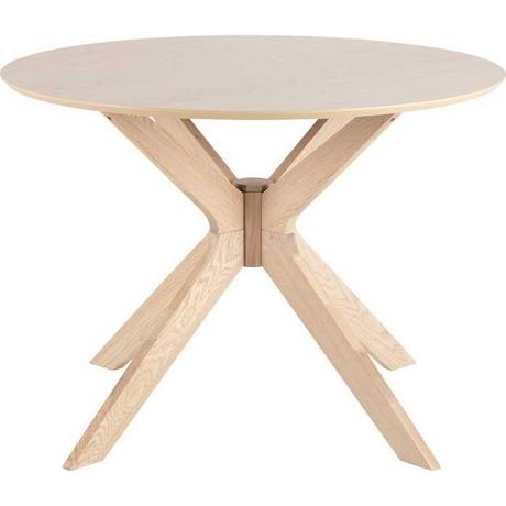 mutoni Table à manger ronde en chêne Manfred  