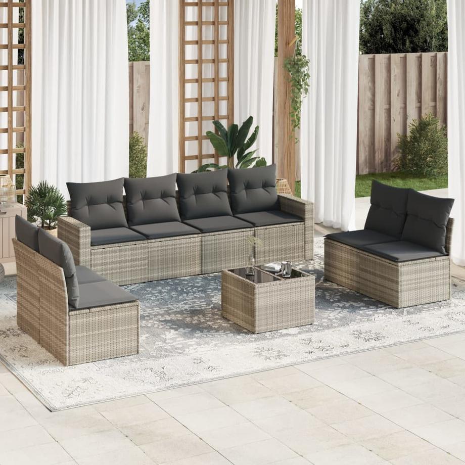 VidaXL Ensemble de canapés de jardin rotin synthétique  