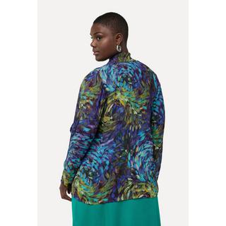 Ulla Popken Rayon Chiffon Wasserfallkragen Langarm Indoorjacke  