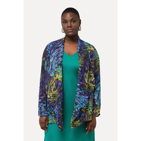 Ulla Popken  Indoorjacke, Rayon-Chiffon, Wasserfallkragen, Langarm 