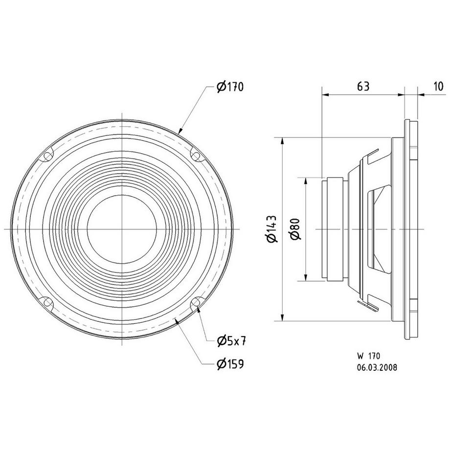 Nedis  B170 - 8 Ohm 17 cm (6,5 ") HiFi -Basislautsprecher 