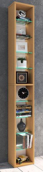 VCM Holz CD DVD Stand Aufbewahrung Standregal Bücherregal Deko Regal Glas Rasato  