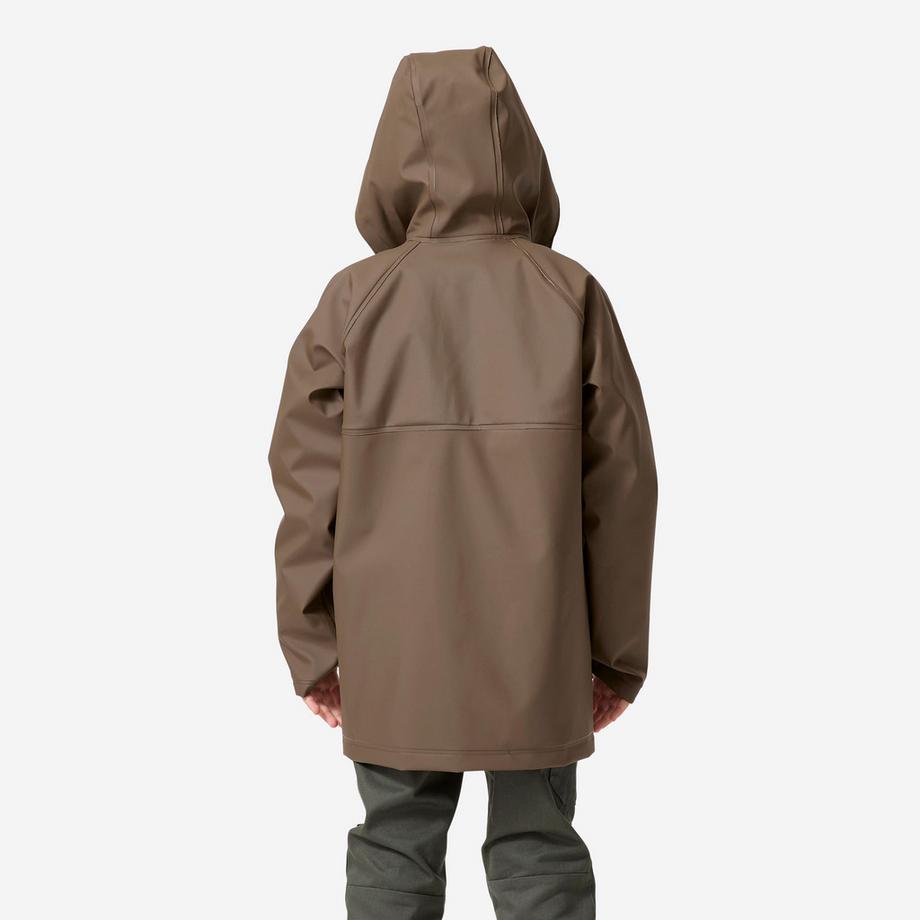 SOLOGNAC  Wasserdichte Regenjacke 500 für Kinder, olivbraun 